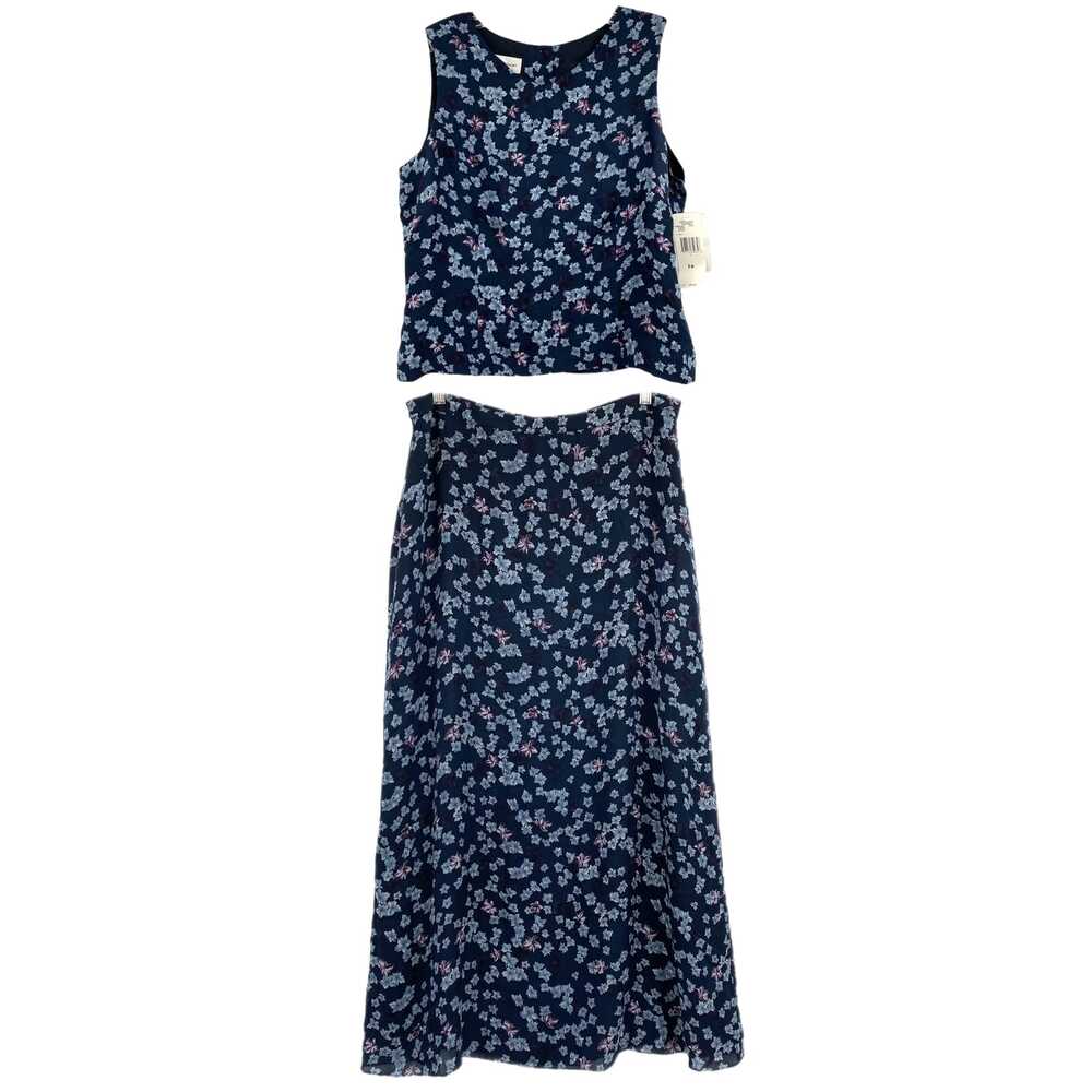 Rena Rowan Navy Blue Floral Tank and Maxi Skirt Set | Size 14